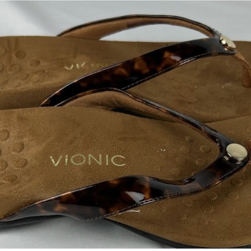 Unworn Vionic Mona Brown Tortoise Shell Print Lea… - image 3